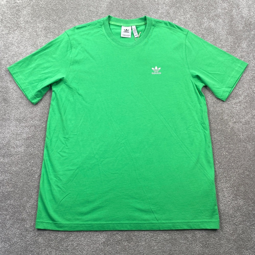 Adidas Trefoil Essentials Tee Bright Green Men's Size L Short Sleeve Crew Neck